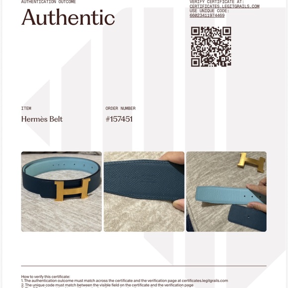 Hermes Paris Made in France. Serial: 105 T TY 040 Belt
48.5 inches (123.19 cm - Picture 15 of 15